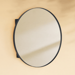 Seenaa Modern Round Surface Mount Bathroom Medicine Cabinet with Mirrors GC-00602 Black 24"Dia TEHOME