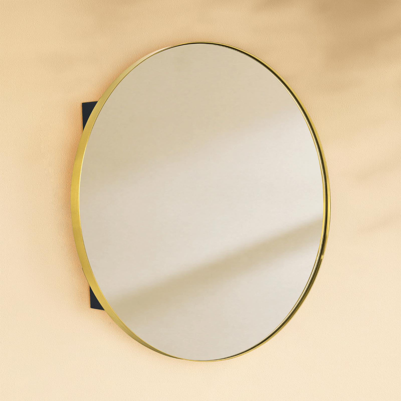 Seenaa Modern Round Surface Mount Bathroom Medicine Cabinet with Mirrors GC-00602 Black 24"Dia TEHOME