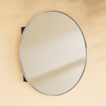 Seenaa Modern Round Surface Mount Bathroom Medicine Cabinet with Mirrors GC-00602 Black 24"Dia TEHOME