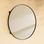 Seenaa Modern Round Surface Mount Bathroom Medicine Cabinet with Mirrors GC-00602 Black 24"Dia TEHOME