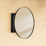 Seenaa Modern Round Surface Mount Bathroom Medicine Cabinet with Mirrors GC-00773 Oil Rubbed Bronze 24"Dia TEHOME