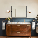 Sema Modern Rectangle Horizontal Bathroom Pivot Mirrors GC-00153 Black 36x24" TEHOME