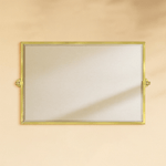 Sema Modern Rectangle Horizontal Bathroom Pivot Mirrors GC-00287 Brushed Gold 36x24" TEHOME