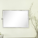 Sema Modern Rectangle Horizontal Bathroom Pivot Mirrors GC-00286 Brushed Nickel 36x24" TEHOME