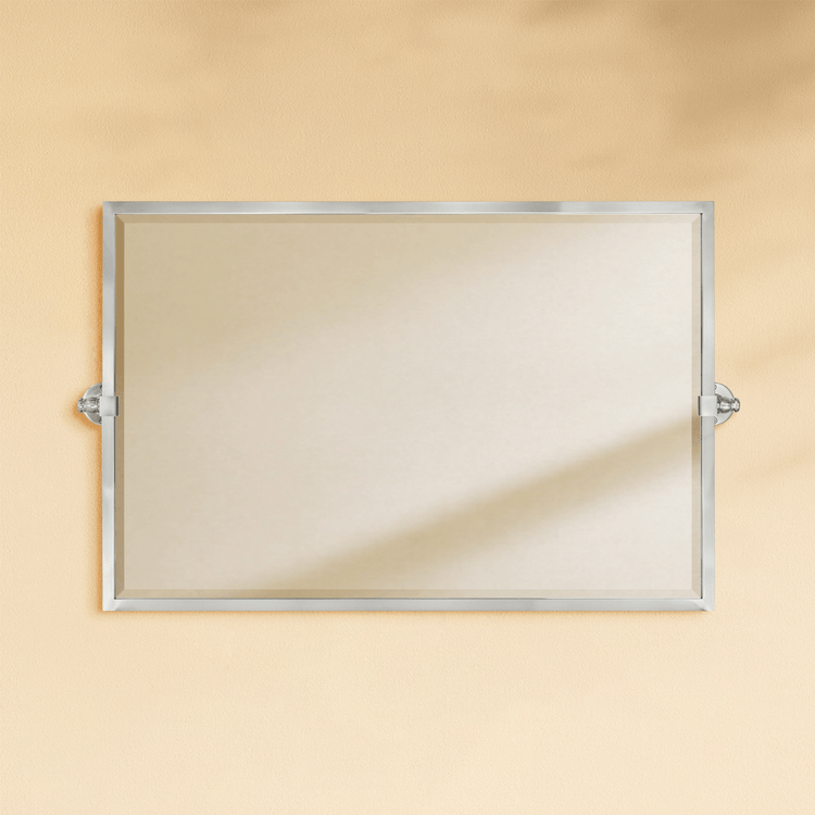 Sema Modern Rectangle Horizontal Bathroom Pivot Mirrors GC-00286 Brushed Nickel 36x24" TEHOME