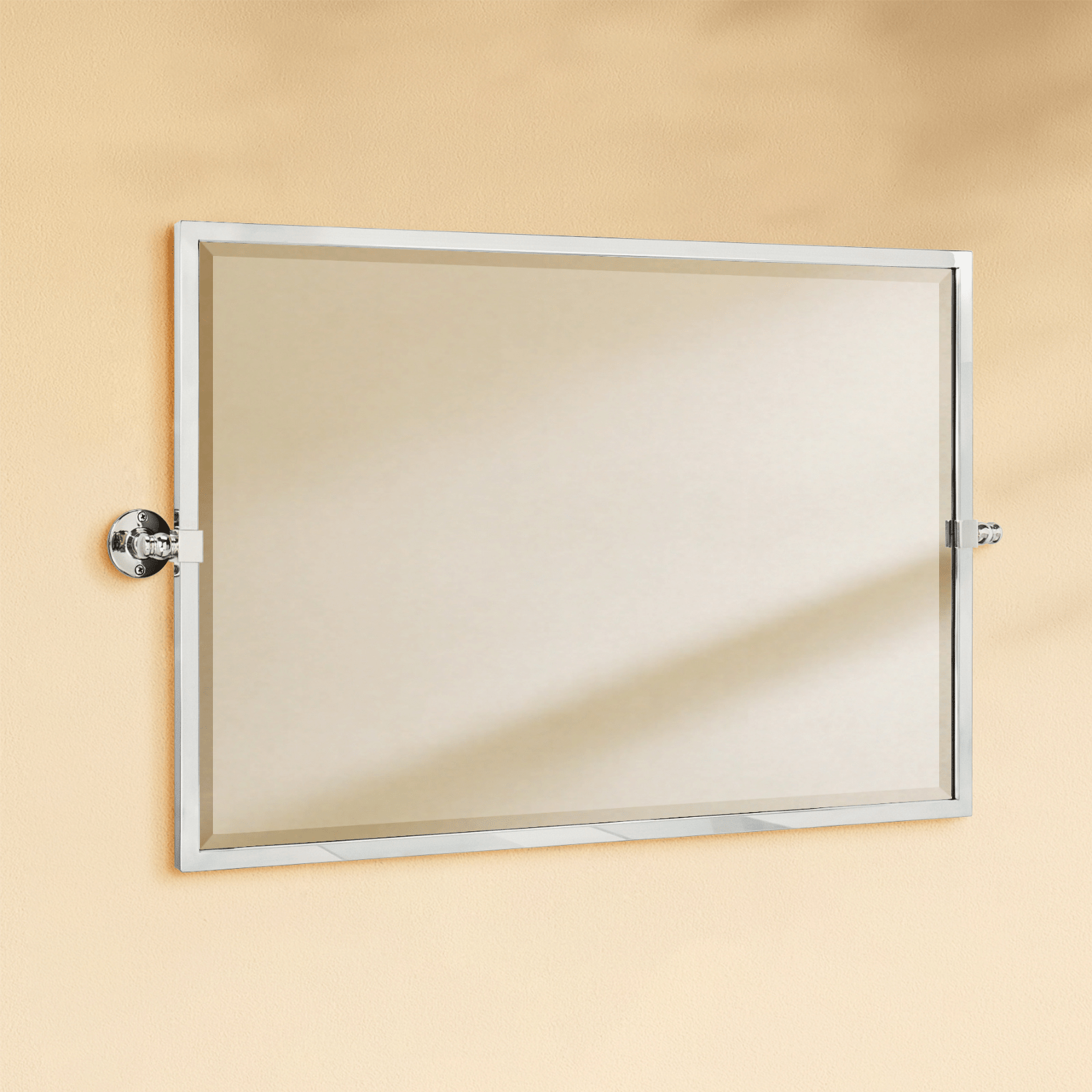 Sema Modern Rectangle Horizontal Bathroom Pivot Mirrors GC-00287 Brushed Gold 36x24" TEHOME
