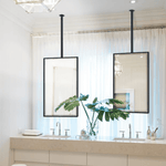 Seren Modern Rectangle Ceiling Mount Bathroom Mirrors, 20x30" in Black GC-00565 TEHOME