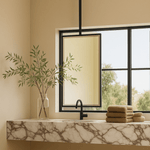 Seren Modern Rectangle Ceiling Mount Bathroom Mirrors, 20x30" in Black GC-00565 TEHOME