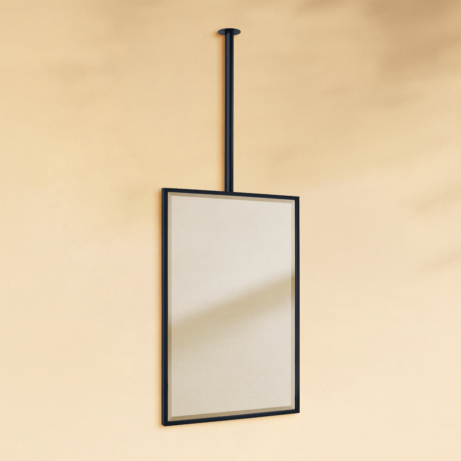 Seren Modern Rectangle Ceiling Mount Bathroom Mirrors, 20x30" in Black GC-00565 TEHOME