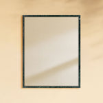TEHOME Shil Vintage Rectangle Mirror, Natural Green Marble Framed Wall Mirror Front View，24x30''