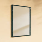 TEHOME Shil Vintage Rectangle Mirror, Natural Green Marble Framed Wall Mirror Side View，24x30''