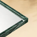TEHOME Shil Vintage Rectangle Mirror, Natural Green Marble Framed Wall Mirror Front，24x30''Detail View1
