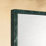 TEHOME Shil Vintage Rectangle Mirror, Natural Green Marble Framed Wall Mirror Front，24x30''Detail View2