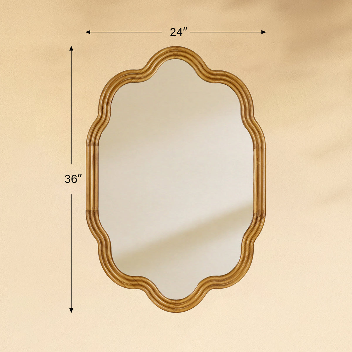 TEHOME Solace Vintage Scalloped Mirrors Front View Size