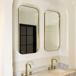 Adasu Mid - century Rectangle Recessed and Surface Mount Bathroom Medicine Cabinet with Mirrors GC-XB0020 Brushed Gold 20x40" TEHOME