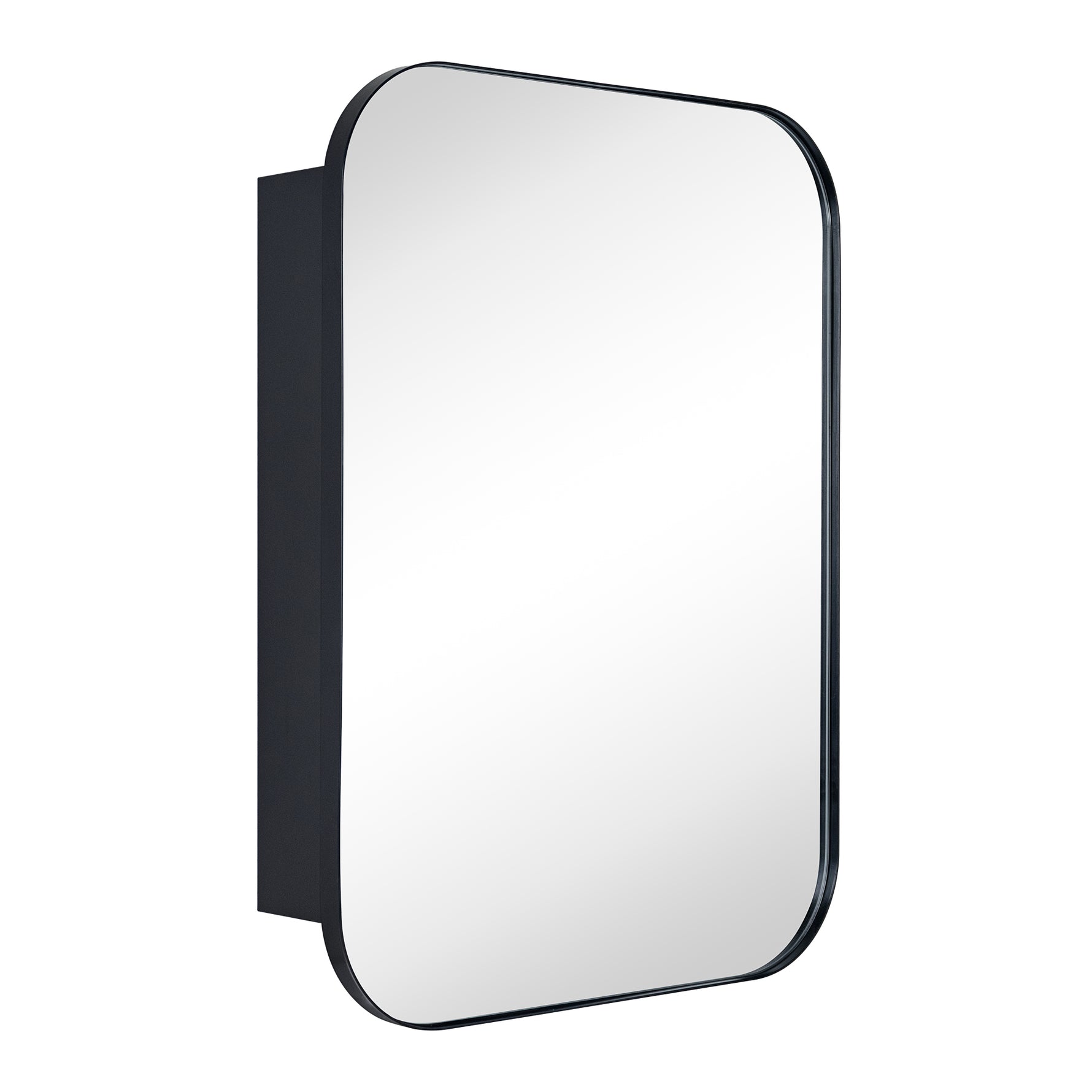 Mileta Mid - century Rectangle Recessed and Surface Mount Bathroom Medicine Cabinet with Mirrors GC-XB0014 Black 22x30" TEHOME