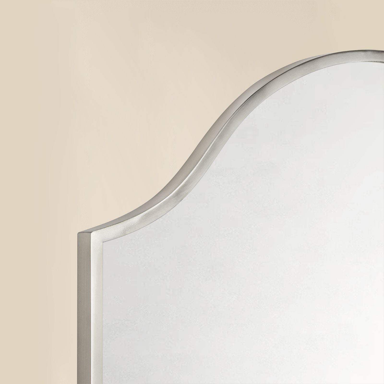 TEHOME Airius Scalloped Brushed Nickel Wall Mirrors detail view