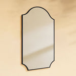 TEHOME Airius Scalloped Matt Black Wall Mirrors Side View