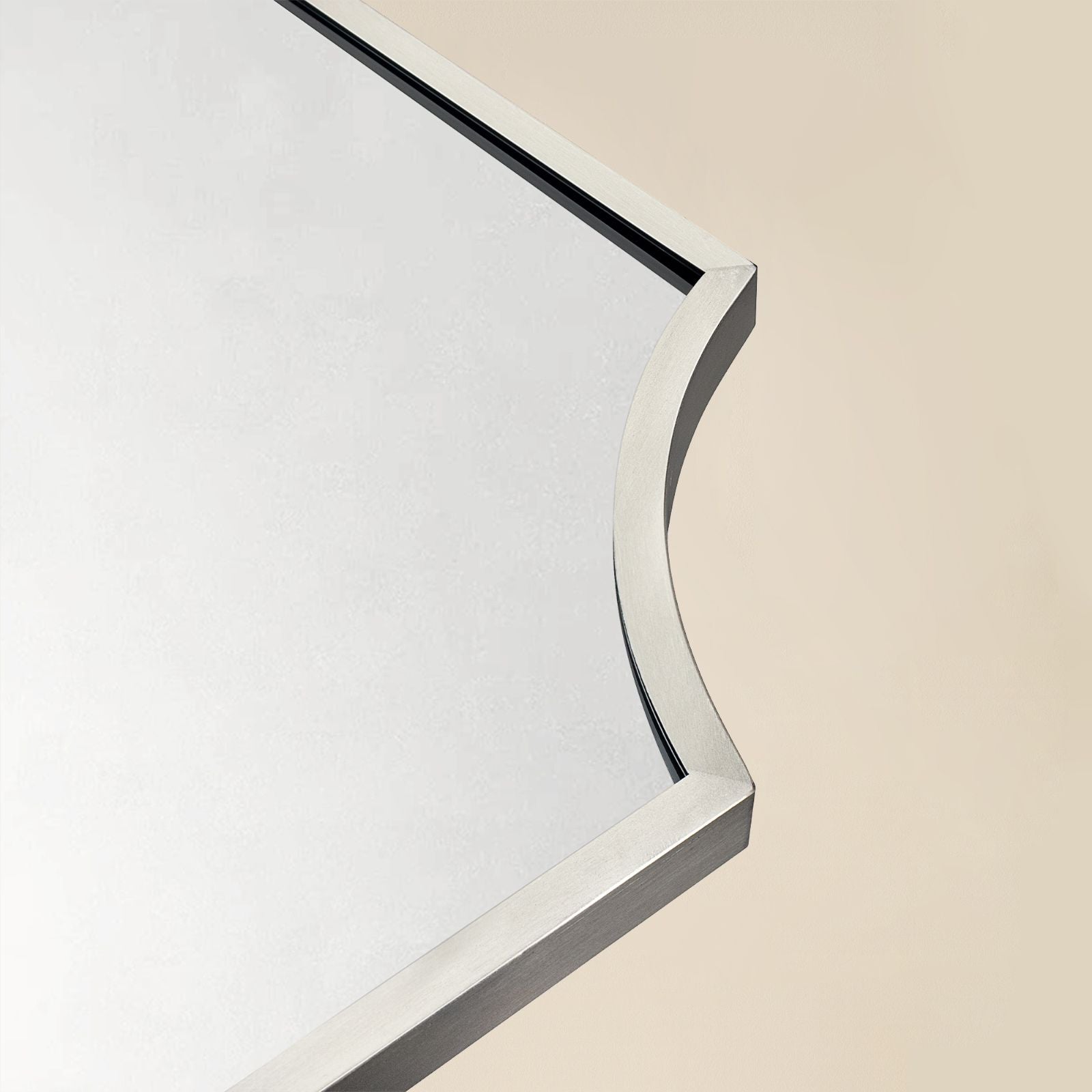 TEHOME Airius Scalloped Brushed Nickel Wall Mirrors detail view