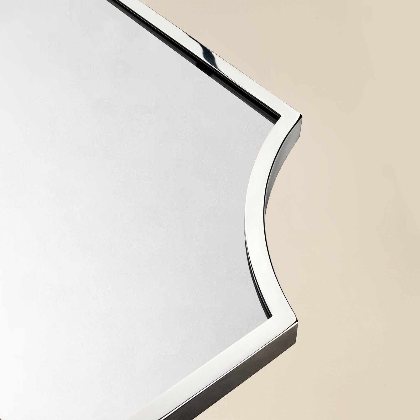 TEHOME Airius Scalloped Polished Nickel Wall Mirrors detail view