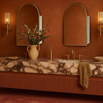 Dake Modern Arch Recessed and Surface Mount Bathroom Medicine Cabinet with Mirrors GC-XB0012 Brushed Gold 20x30" TEHOME