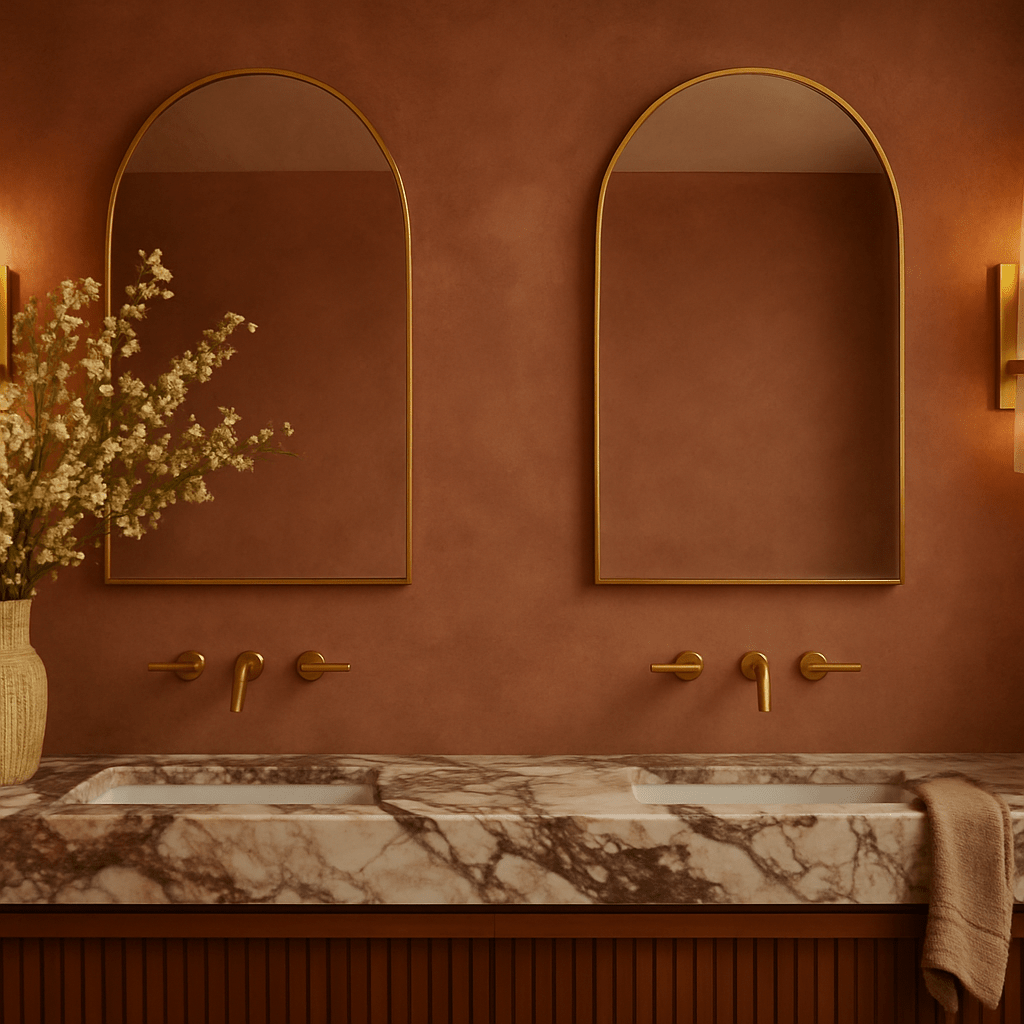 Dake Modern Arch Recessed and Surface Mount Bathroom Medicine Cabinet with Mirrors GC-XB0012 Brushed Gold 20x30" TEHOME