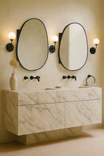 Casa Modern Irregular Surface Mount Bathroom Medicine Cabinet with Mirrors, 24x28" in Black GC-XB0025 Black TEHOME