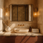 Haven Modern Rectangle Triple Door Recessed and Surface Mount Bathroom Medicine Cabinet with Mirrors GC-XB0049 Black 36x26 TEHOME