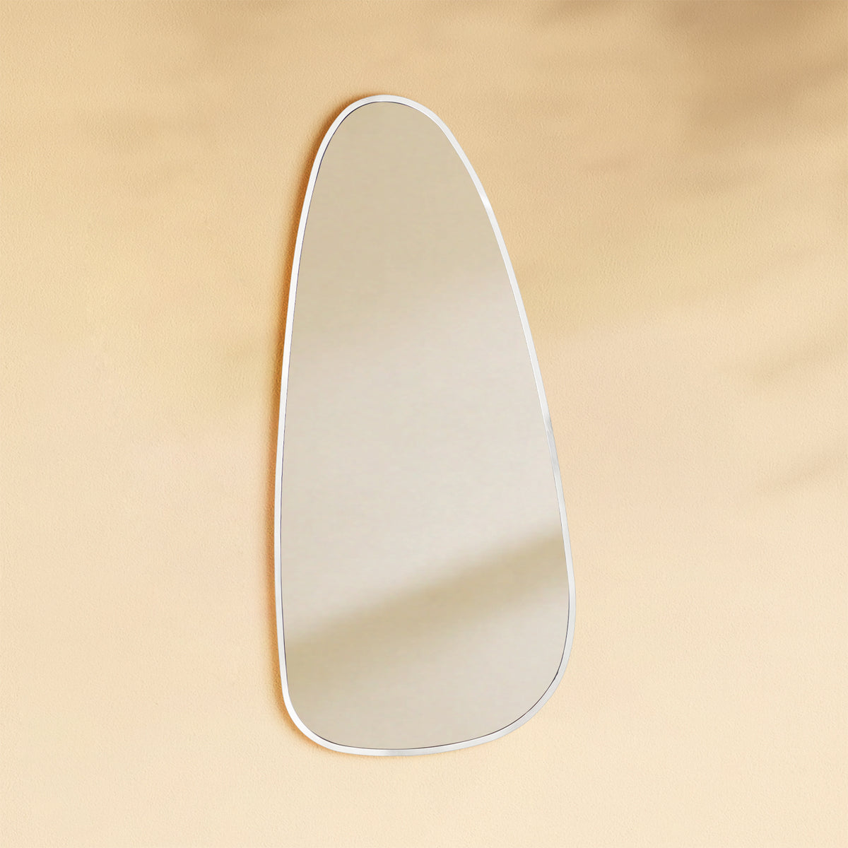 TEHOME Trequan Chrome Modern Irregular Wall Mirrors Front View1,40x18"