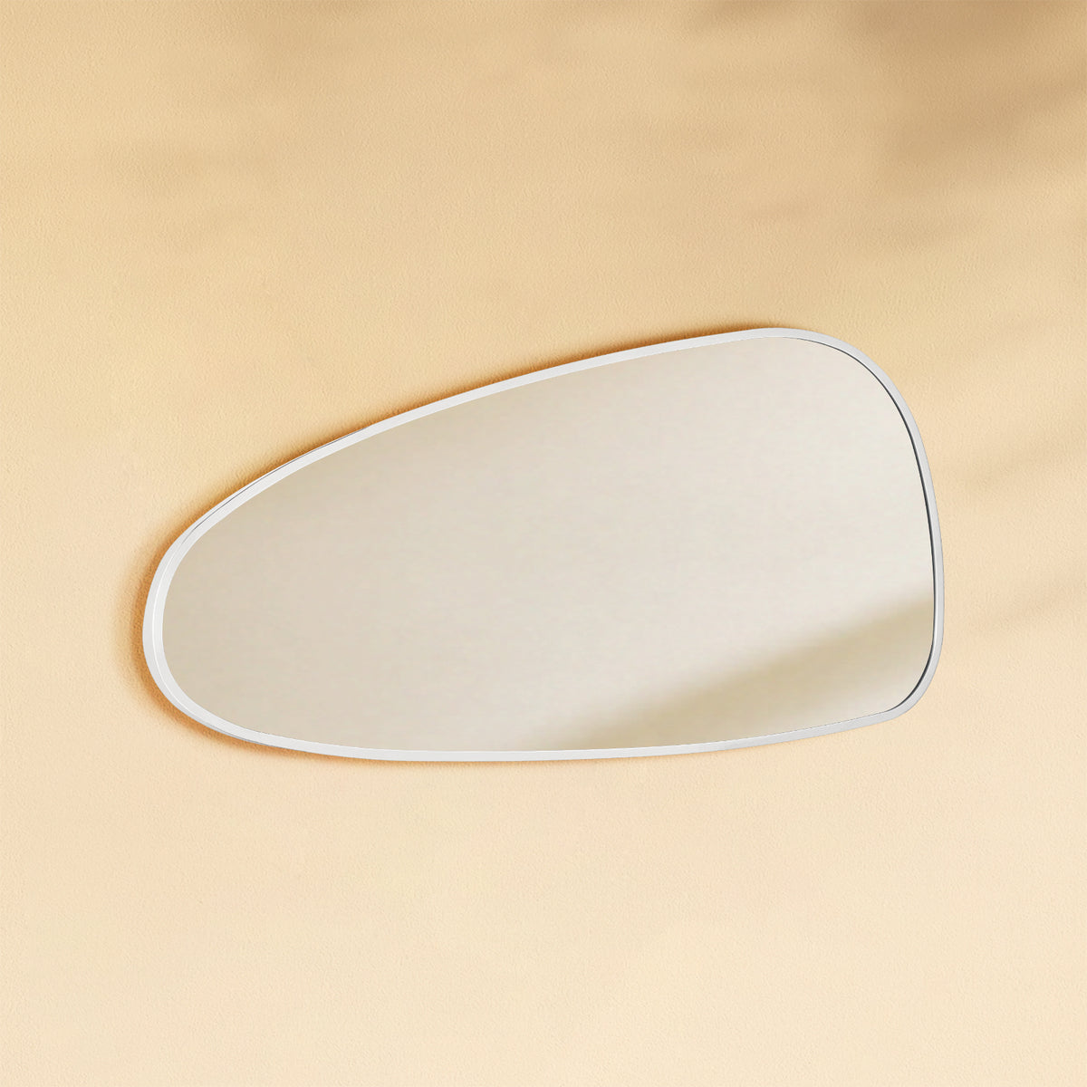 TEHOME Trequan Chrome Modern Irregular Wall Mirrors Front View2,40x18"