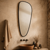 Trequan Modern Irregular Wall Mirrors GC-XY005 Brushed Nickel 40x18" TEHOME