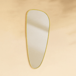 Trequan Modern Irregular Wall Mirrors GC-XY006 Brushed Gold 40x18" TEHOME