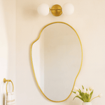 Vallia Modern Irregular Wall Mirrors, 22x24" in Brushed Gold GC-JL0002 Brushed Gold 22x34" TEHOME