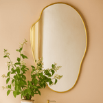 Vallia Modern Irregular Wall Mirrors, 22x24" in Brushed Gold GC-JL0002 Brushed Gold 22x34" TEHOME