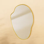 Vallia Modern Irregular Wall Mirrors, 22x24" in Brushed Gold GC-JL0002 Brushed Gold 22x34" TEHOME