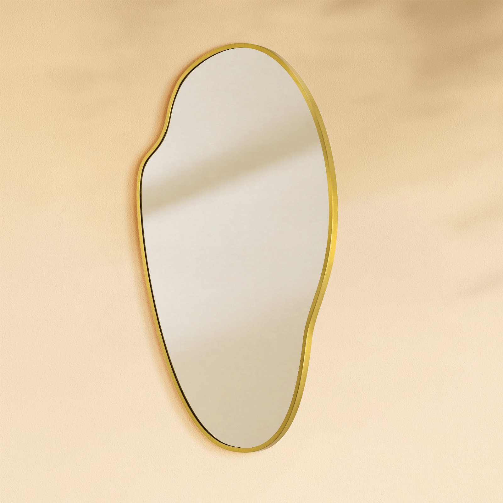 Vallia Modern Irregular Wall Mirrors, 22x24" in Brushed Gold GC-JL0002 Brushed Gold 22x34" TEHOME