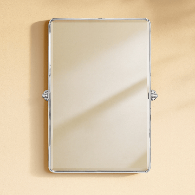 Woodvale Farmhouse Rectangle Bathroom Pivot Mirrors GC-00160 Chrome 19x24" TEHOME