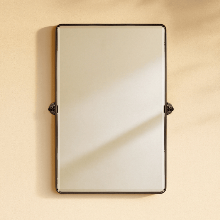 Woodvale Farmhouse Rectangle Bathroom Pivot Mirrors GC-00734 Oil Rubbed Bronze 19x24" TEHOME