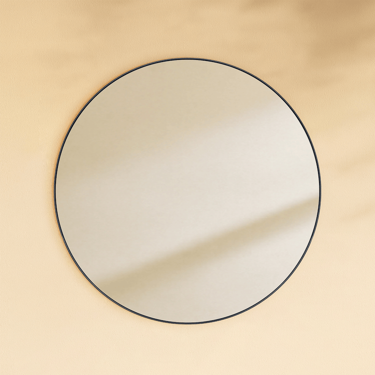 Yolanta Modern Round Wall Mirrors GC-0Y051 Black 26x26" TEHOME