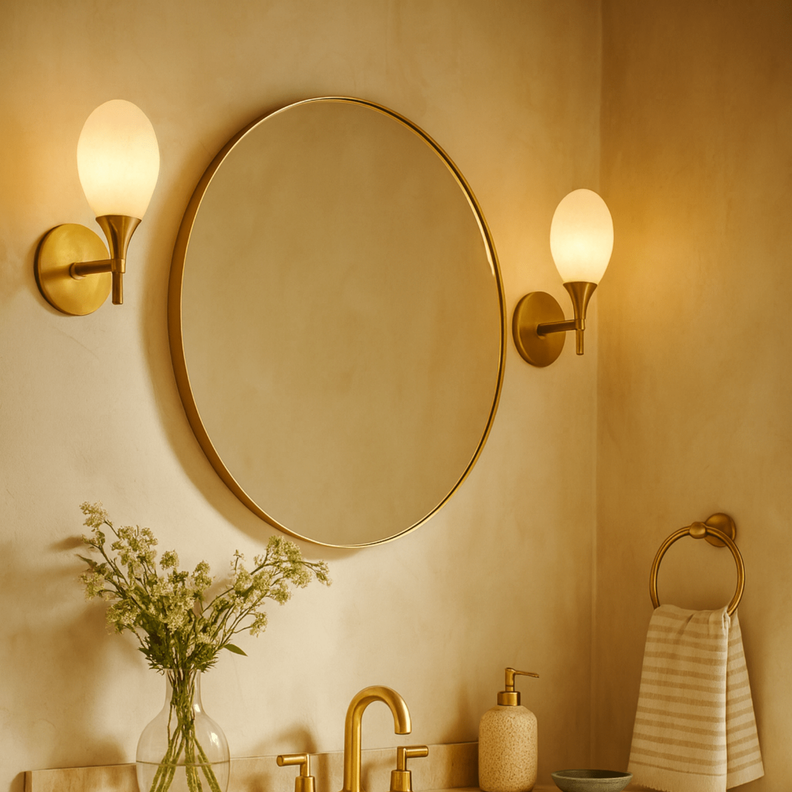 Yolanta Modern Round Wall Mirrors GC-0Y048 Chrome 30x30" TEHOME