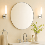 Yolanta Modern Round Wall Mirrors GC-0Y049 Brushed Nickel 30x30" TEHOME
