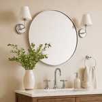Yolanta Modern Round Wall Mirrors GC-0Y049 Brushed Nickel 30x30" TEHOME