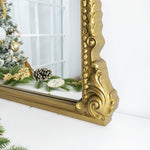 Clarisse Vintage Arch Large Wall Mirrors VA0013 Brushed Gold 30x45" TEHOME