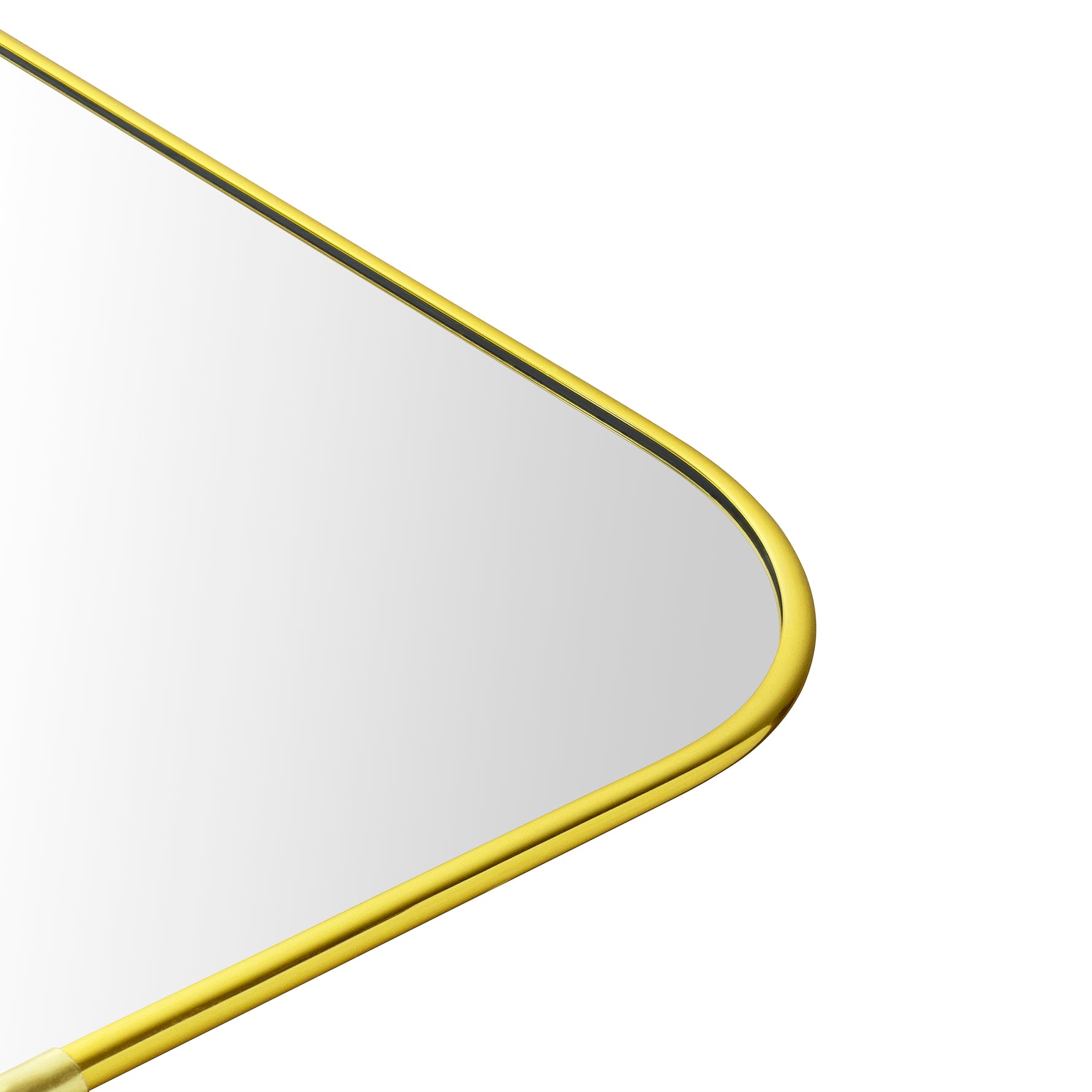 Lucia Contemporary Rounded Rectangular Framed Wall Mounted Bathroom Vanity Mirror GC-0Y307 Brushed Gold 30x22" TEHOME