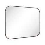 Lucia Contemporary Rounded Rectangular Framed Wall Mounted Bathroom Vanity Mirror GC-0Y309 Brushed Gold 30x40" TEHOME