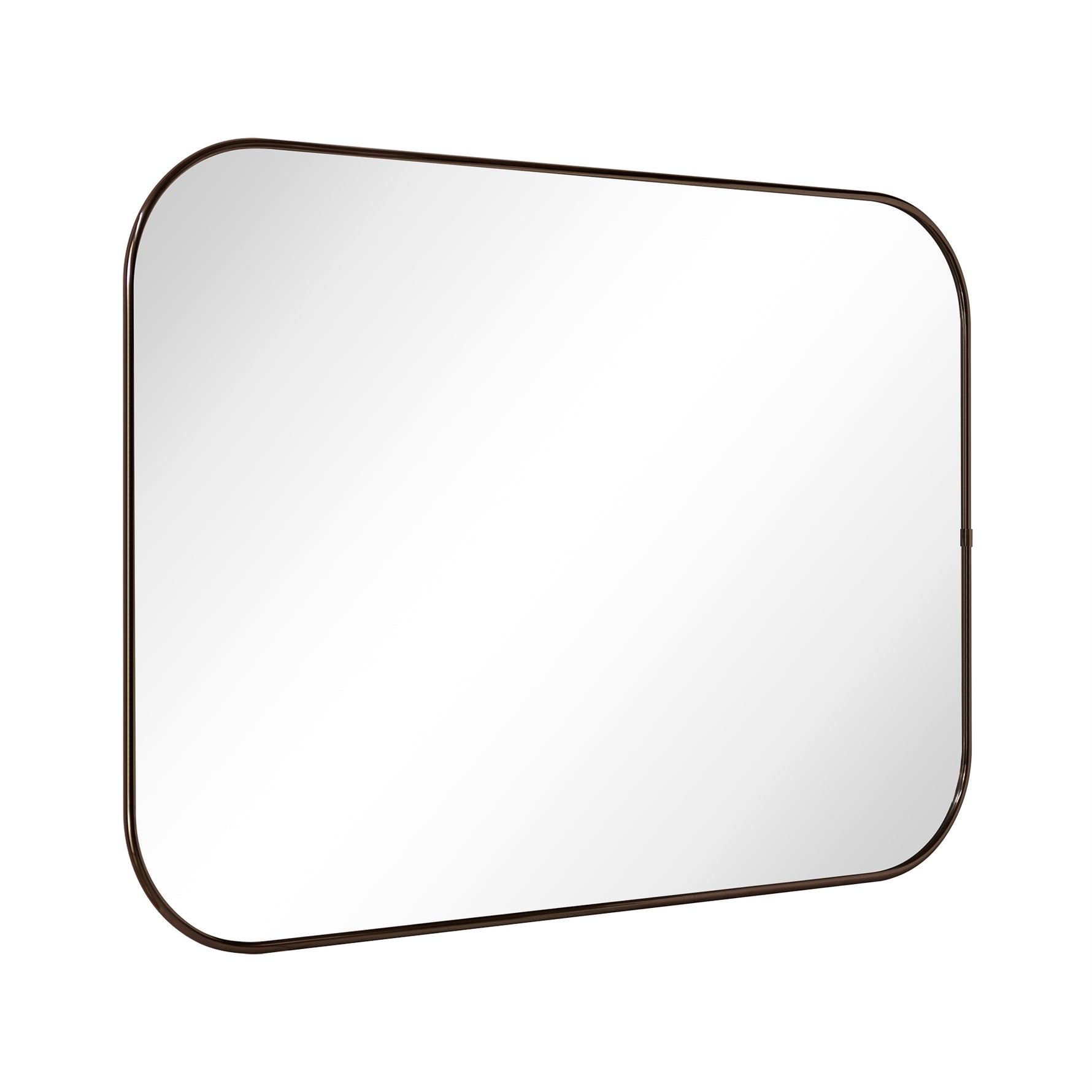 Lucia Contemporary Rounded Rectangular Framed Wall Mounted Bathroom Vanity Mirror GC-0Y309 Brushed Gold 30x40" TEHOME