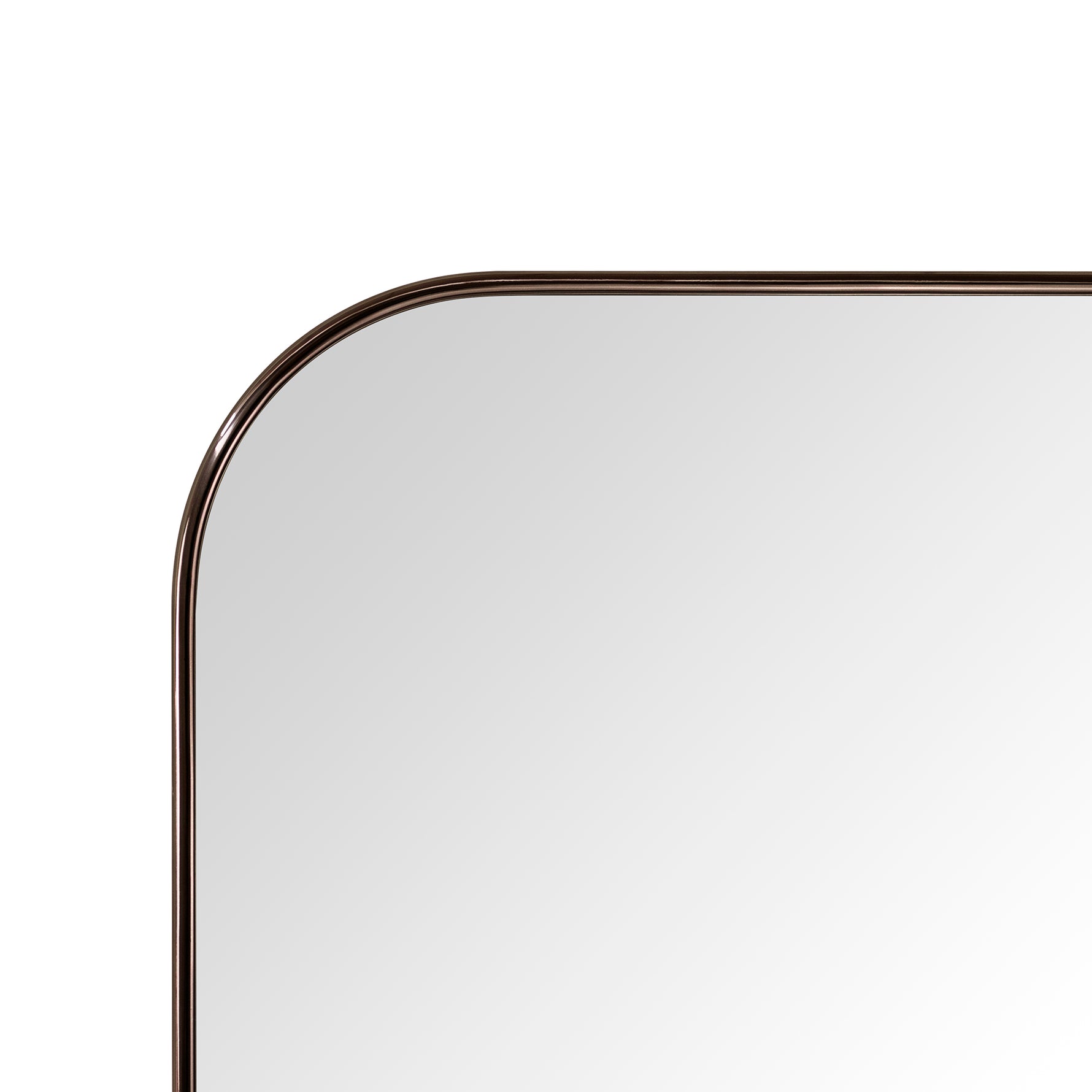 Lucia Contemporary Rounded Rectangular Framed Wall Mounted Bathroom Vanity Mirror GC-0Y307 Brushed Gold 30x22" TEHOME