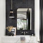 Lucia Contemporary Rounded Rectangular Framed Wall Mounted Bathroom Vanity Mirror GC-0Y312 Oil Rubbed Bronze 24x36" TEHOME