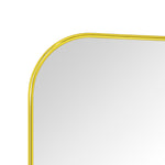 Lucia Contemporary Rounded Rectangular Framed Wall Mounted Bathroom Vanity Mirror GC-0Y307 Brushed Gold 30x22" TEHOME