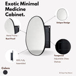 Casa Modern Irregular Surface Mount Bathroom Medicine Cabinet with Mirrors, 24x28" in Black GC-XB0025 Black TEHOME